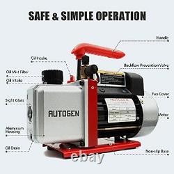 AUTOGEN Single-Stage Rotary Vane Vacuum Pump 5 Pa 1/3HP for Air 4CFM