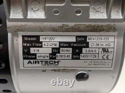Airtech HP120V Dry Piston Vacuum Pump 4.3 CFM Flow 27.56 In HG Vacuum 115V 1Ph