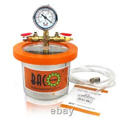 BACOENG 2 Quart Vacuum Chamber Kit with 3.6 CFM 1 Stage Vacuum Pump HVAC