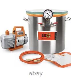 BACOENG 5 Gallon Vacuum Chamber Kit with 4.5 CFM 1 Stage Vacuum Pump HVAC