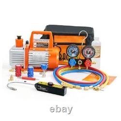 BACOENG R1234yf AC Vacuum Pump and Gauge Set, 4 CFM HVAC Vacuum Pump and