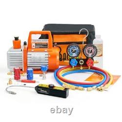 BACOENG R1234yf AC Vacuum Pump and Gauge Set, 4 CFM HVAC Vacuum Pump and