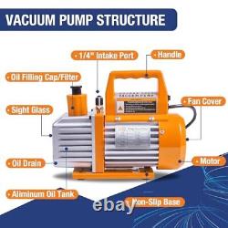 BACOENG R1234yf AC Vacuum Pump and Gauge Set, 4 CFM HVAC Vacuum Pump and