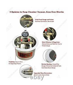Bacoeng Vacuum Chamber Kit 3.6 CFM 1 Stage Pump HVAC 1 1/2 Gallon 1/4 HP 3.6CFM
