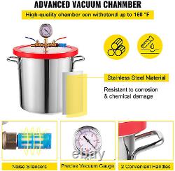 Bestauto Vacuum Pump 3 CFM Vacuum Chamber 3 Gallon Single Stage Vacuum Pump with