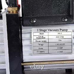 Black 4CFM Vacuum Pump 1/4 HP, 4.0 CFM, 220V, 220ml, EU regulation, Efficiency