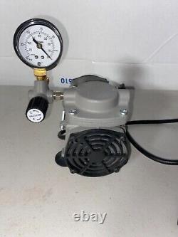 Cole Parmer PTFE-Coated Vacuum Pump, Gauge/Reg/Valve 0.75 cfm/23.2Hg-25psi