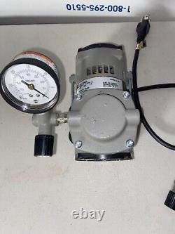 Cole Parmer PTFE-Coated Vacuum Pump, Gauge/Reg/Valve 0.75 cfm/23.2Hg-25psi