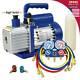 Combo 3,5cfm 1/4hp Air Vacuum Pump Hvac + R134a Kit Ac A/c Manifold Gauge Set Oi
