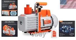 Compact 2 Stage Vacuum Pump, 5 CFM, Overheat Protection for HVAC Professionals