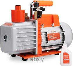 Compact 2 Stage Vacuum Pump, 5 CFM, Overheat Protection for HVAC Professionals