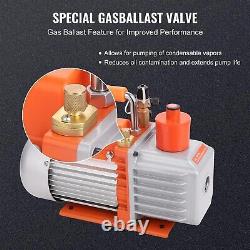 Compact 2 Stage Vacuum Pump, 5 CFM, Overheat Protection for HVAC Professionals