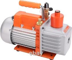 Compact 2 Stage Vacuum Pump, 5 CFM, Overheat Protection for HVAC Professionals