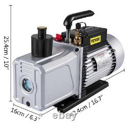 Dual 2 Stage 12CFM 1 HP Rotary Vane Deep Vacuum Pump HVAC AC Air Tool R410a R134
