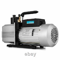 Dual 2 Stage 12CFM Vacuum Pump 1 HP Rotary Vane Deep HVAC AC Air Tool R410a R134