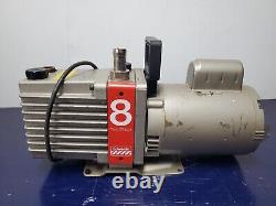 Edwards 8 E2M8 Two Stage Rotary Vane Vacuum Pump 6 cfm HP 1/2 Franklin Motor