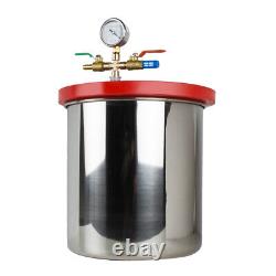 FDA 5 Gal Vacuum Chamber Kit Degassing Chamber Silicone Stainless Steel 3 CFM