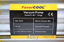 FavorCOOL Vacuum Pump and Manifold Gauge Set3 CFM 1/4 HP Single Stage Rotary