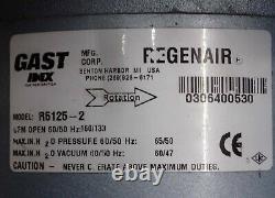 GAST REGENAIR R5125-2 REGENERATIVE BLOWER 160 CFM with EMERSON J819X MOTOR 3450RPM