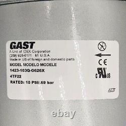 Gast 1423-103Q-G626X Compressor/Vacuum Pump, 1 HP, 1 Phase, 115/230V, 13.2 cfm