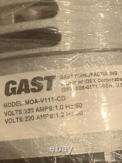 Gast Diaphragm Vacuum Pump MOA-V111-CD 230 VOLT 0.5 CFM 24 Vac. NOS NIB