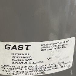 Gast Intake Filter Assembly AJ151G 10 micron 300 cfm uses AJ135G Filter NNB