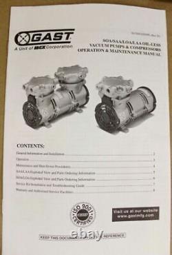 Gast LOA-P103-HD Oilless Piston Pressure Pump Air Compressor 230V. 83 CFM 100PSI