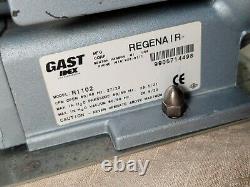 Gast Regenair R1102 Regenerative Blower Pump 27 CFM, 115/230V, 1/8 HP, 3450 RPM