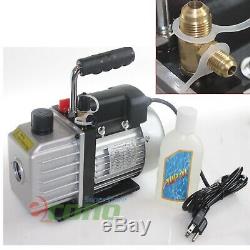 HVAC A/C REFRIGERANT AC KIT WithVACUUM PUMP, R134A R12 MANIFOLD GAUGE SET & SCALE