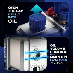 HVAC Vacuum Pump Kit 4.5CFM Air Pump, AC Vacuum Pump and Gauge Set with R134