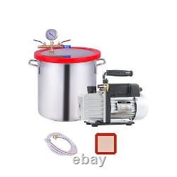 HZAUTOS 5CFM 1/3HP Single-Stage Vacuum Pump and 3 Gallon Vacuum Chamber kit w