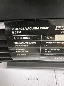 Hilmor VP9 (1948122) 9CFM Two-Stage Rotary Vane 1HP Vacuum Pump (3440RPM) NEW