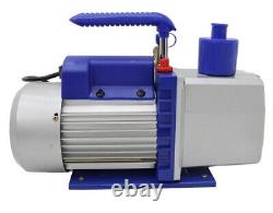 INTBUYING 110V 7CFM Rotary Vane Double Stage Vacuum Pump 370ml Oil Capacity