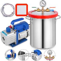 Industrial 3 Gallon Degassing Hash Oil Extractor Vacuum Chamber 3 CFM Pump Kit