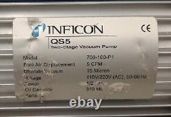 Inficon Model QS5 700-100-P1 Vacuum Pump 5 CFM Air Displacement 110V/220V