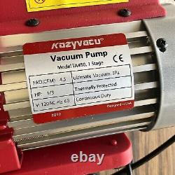 KozyVacu TA450 Vacuum Pump CFM Single-Stage Rotary Vane for HVAC/Auto AC