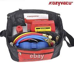 Kozyvacu AUTO AC Repair Complete Tool Kit with 1-Stage 3.5 CFM Vacuum Pump