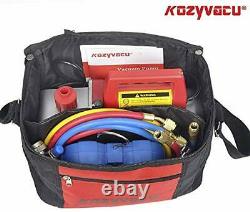Kozyvacu AUTO AC Repair Complete Tool Kit with 1-Stage 3.5 CFM Vacuum Pump Ma