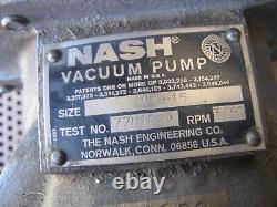 NASH BRONZE VACUUM PUMP MHC-15 LIQUID RING 10cfm with 1hp 200VAC 3Ph HOWELL MOTOR
