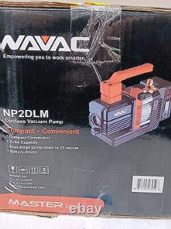 NAVAC NP2DLM BreakFree Cordless Vacuum Pump, 2cfm, Dual-Stage, Brushless DC Mot