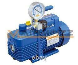NEW Stage Vacuum Pump Rotary Vane with Gauge 4.3CFM 1/3HP Air Refrigeration 2Pa