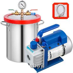 New 3 Gallon Vacuum Chamber and 3 CFM Single Stage Pump Degassing Silicone Kit