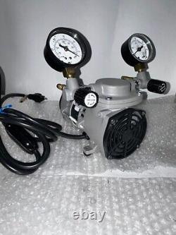 New Cole Parmer PTFE-Coated Vacuum Pump, Gauge/Reg/Valve 0.75 cfm