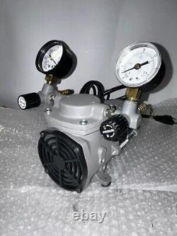 New Cole Parmer PTFE-Coated Vacuum Pump, Gauge/Reg/Valve 0.75 cfm