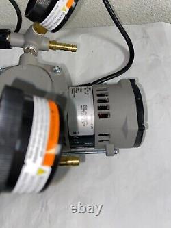 New Cole Parmer PTFE-Coated Vacuum Pump, Gauge/Reg/Valve 0.75 cfm/23.2Hg-25psi