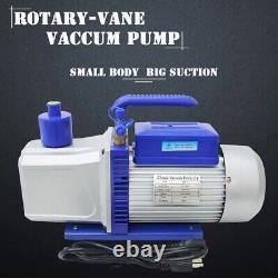 New! Rotary Vane Double Stage Vacuum Pump 12CFM 1HP Powered Vacuum Pump 160181