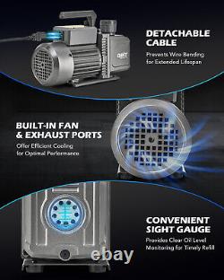 OMT 2 Stage Vacuum Pump 9 cfm 3/4 hp HVAC Rotary Vane Vacuum Pump HVAC Serving