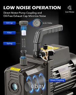 OMT 9CFM 3/4 HP Vacuum Pump HVAC Field Tool 2 Stage Rotary Vane Fast Deep Vacuum