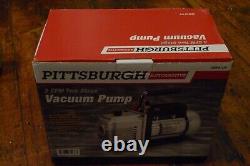 Pittsburgh 3 CFM Two Stage Vacuum Pump, great condition, in the box