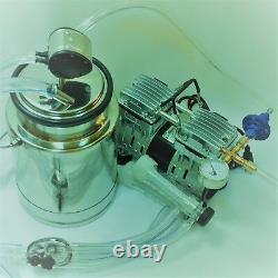 Regulated Goat Bucket Milker Machine 5.5 CFM Piston Vacuum Pump Bucket Pulsator
